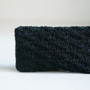 Black Crochet Look Beaded Japan Made Chic Bag